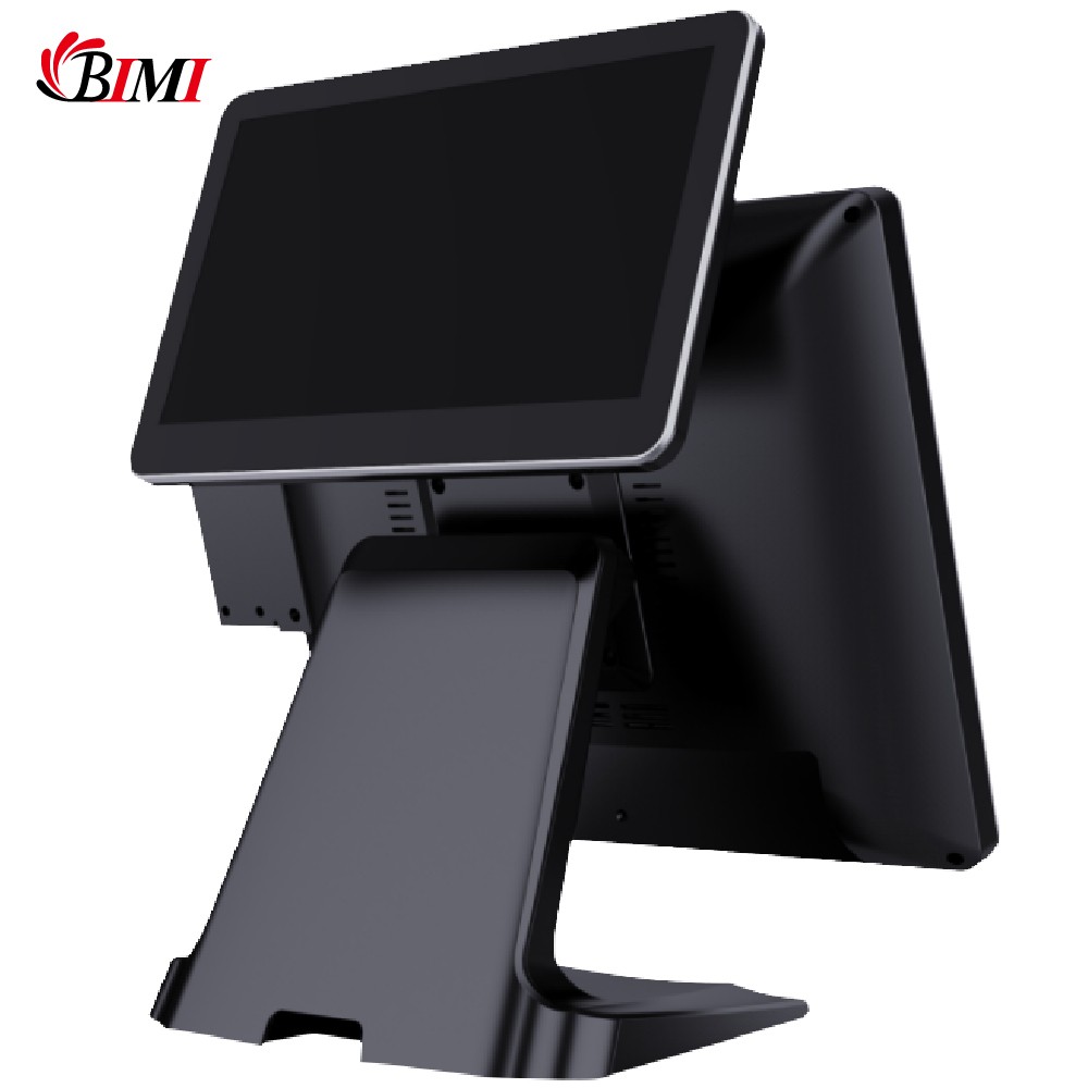 15inch aluminium alloy base dual screen touch pos systems