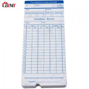 The attendance time card for time recorder/time recording